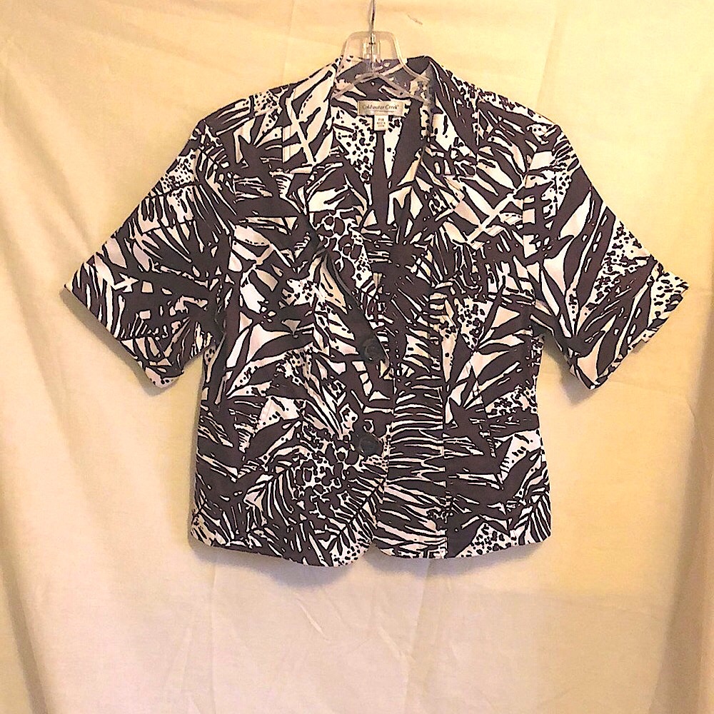 Coldwater Creek short sleeve 2 button jacket 14P